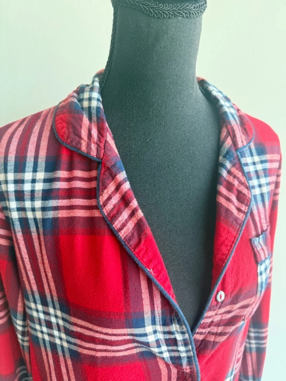 Stars Above Women's Flannel Pajama Button-Up Shirt Dress
